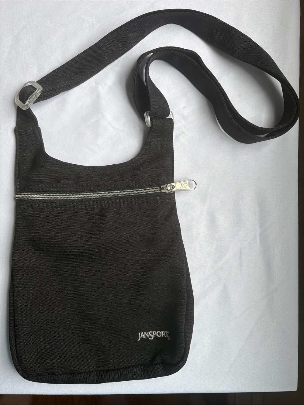 JanSport Black Compact Crossbody Bag with Front Zip